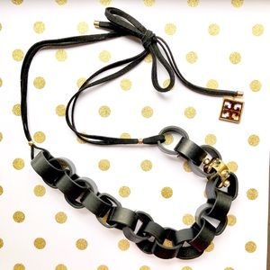 Tory Burch Leather Chain-link Necklace